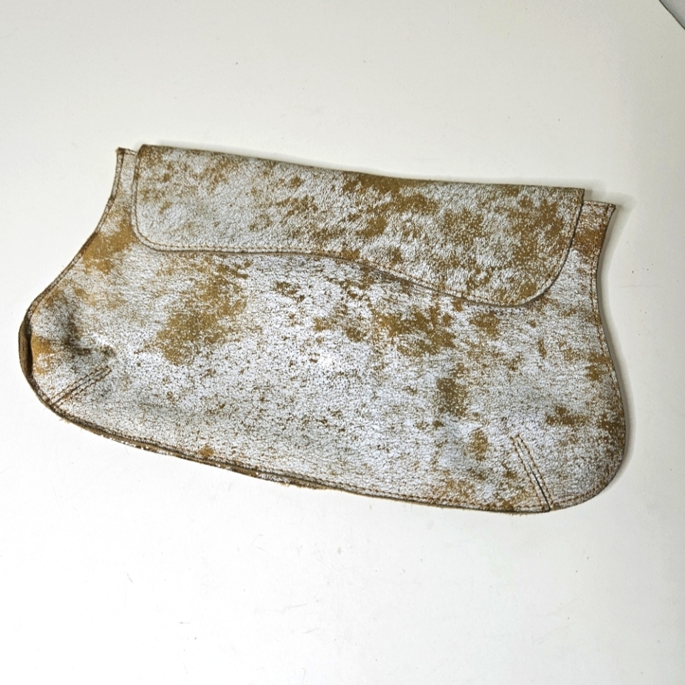 Miss Albright Leather Clutch Cowhide Suede Flap Western Anthropologie